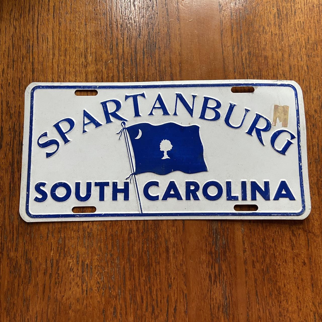 Vintage 90s USA Spartanburg South Carolina promotional American license plate