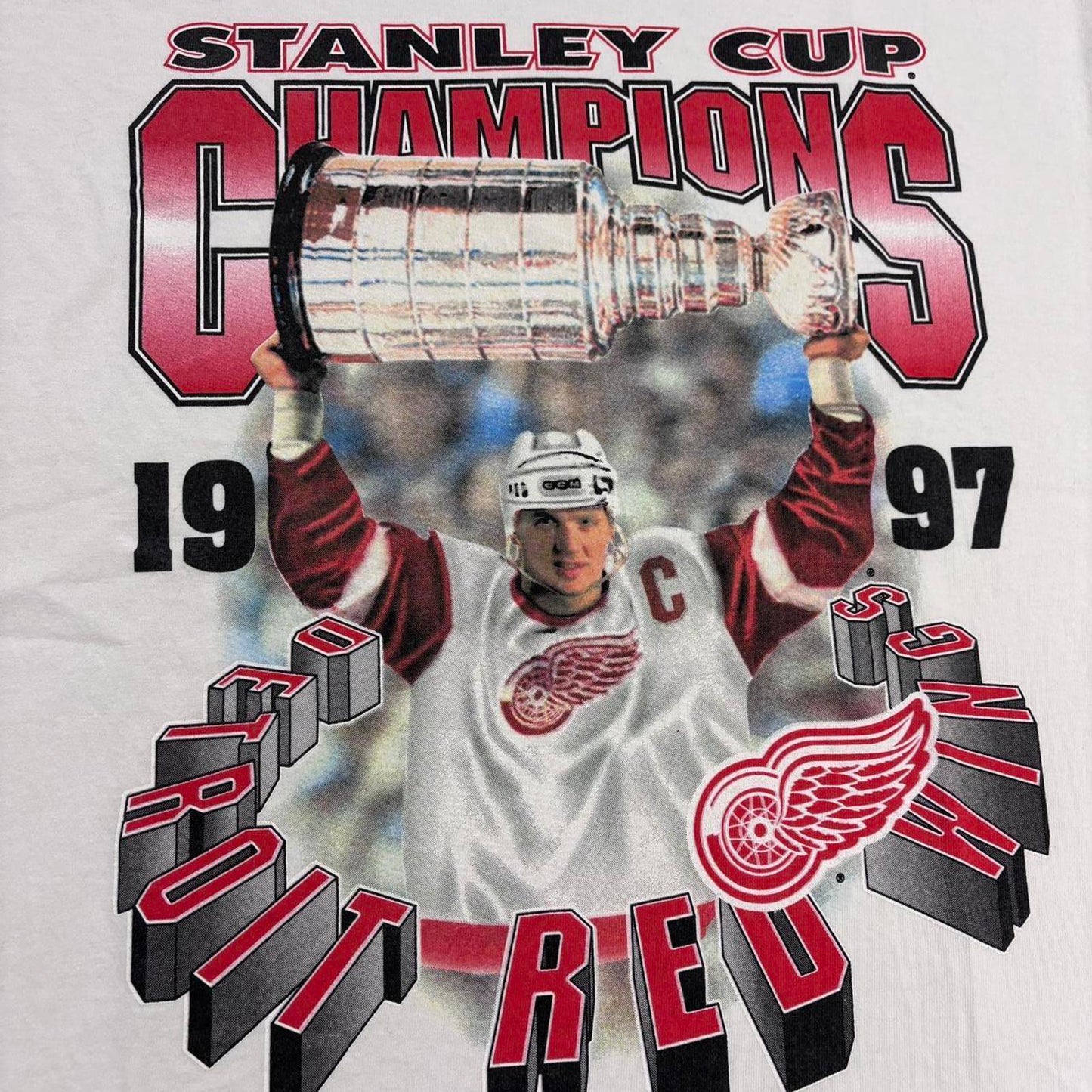 Vintage 90s USA Detroit Red Wings NHL ice hockey Stanley Cup champions t-shirt