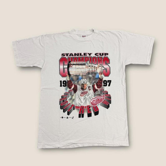Vintage 90s USA Detroit Red Wings NHL ice hockey Stanley Cup champions t-shirt