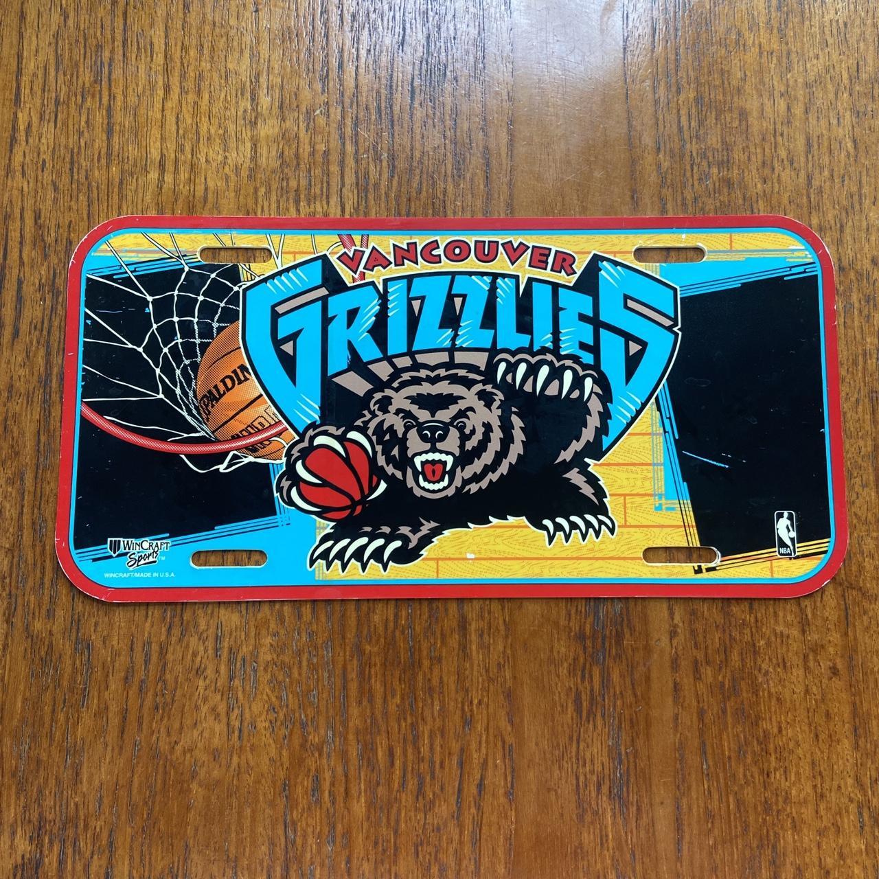 Vintage 90s USA Vancouver Grizzlies NBA basketball promotional American license plate