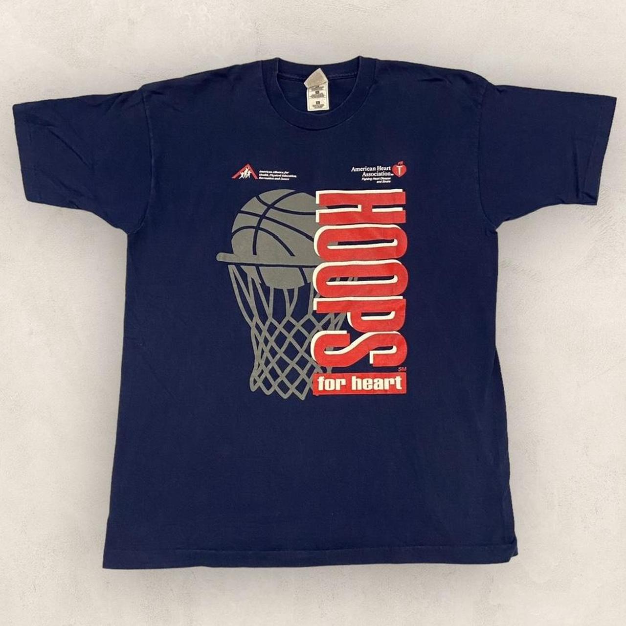 Vintage 90s USA basketball hoop for hearts American heart association charity graphic t-shirt