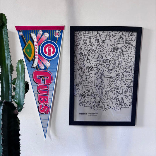 Vintage 90s USA Chicago Cubs Major League Baseball MLB felt pennant