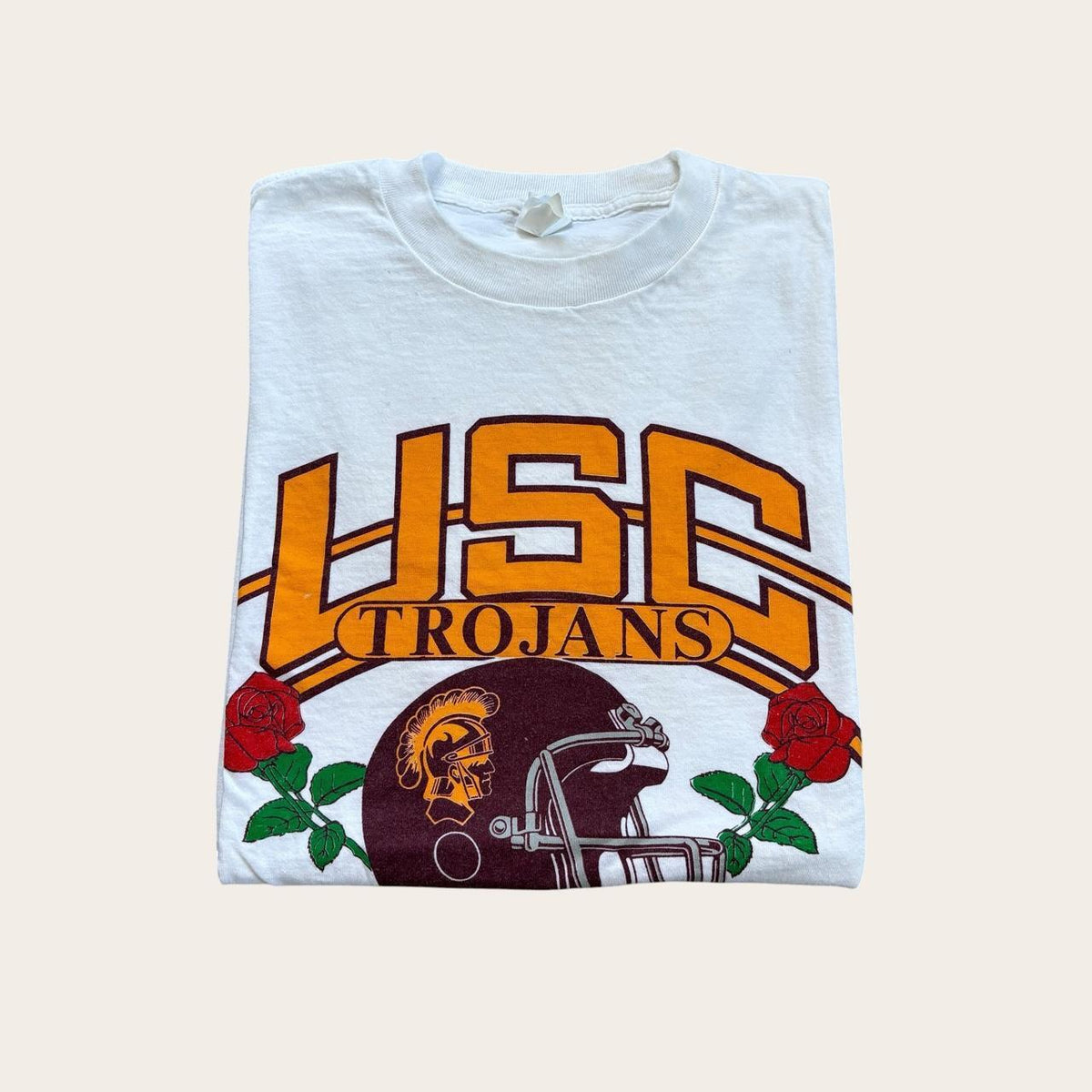 Vintage 80s USC Trojans rose bowl American Football university varsity t-shirt