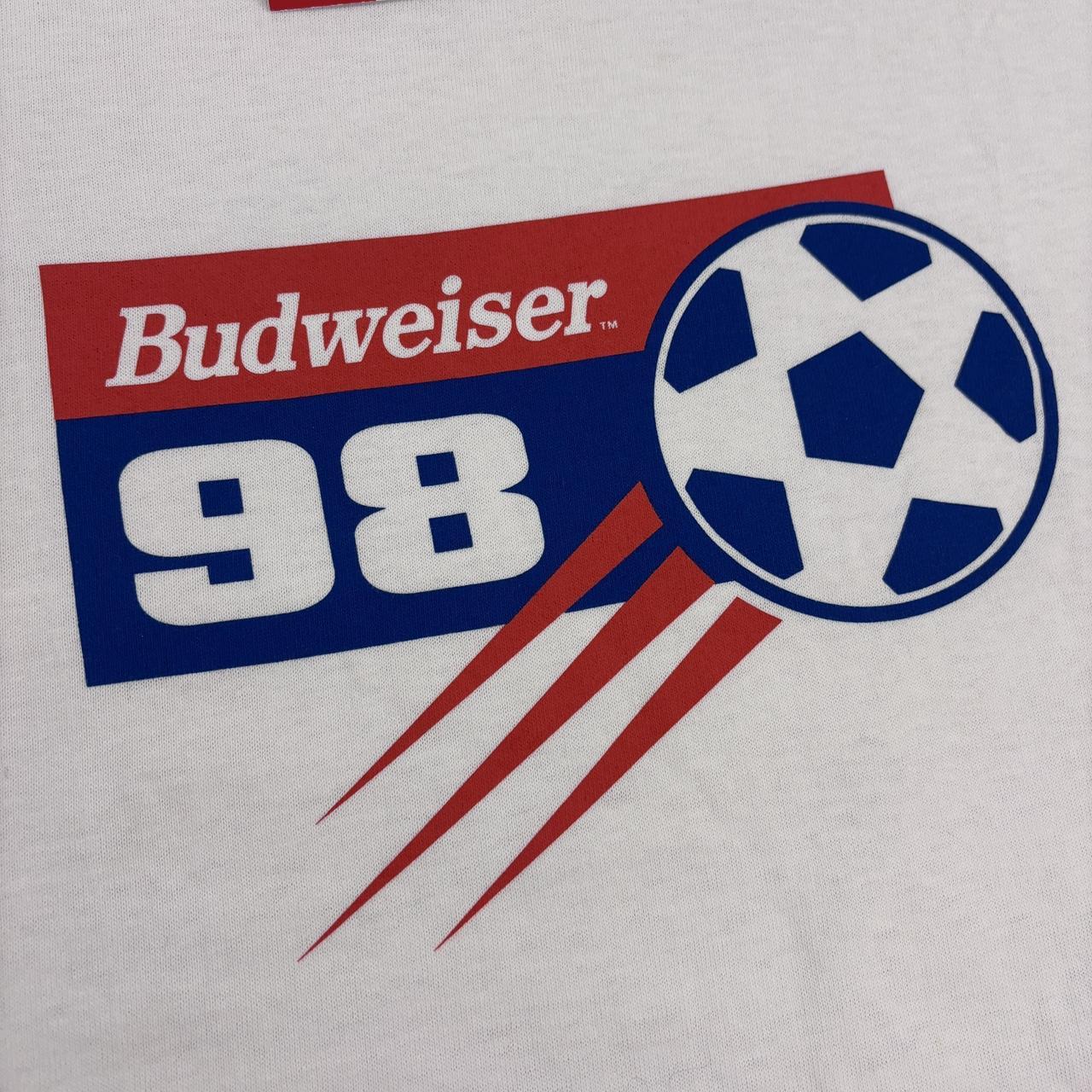 Vintage 90s USA Budweiser France 98 World Cup football tournament graphic t-shirt