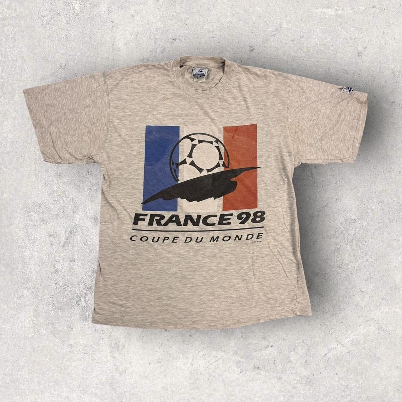 Vintage 90s France 98 World Cup football tournament graphic t-shirt