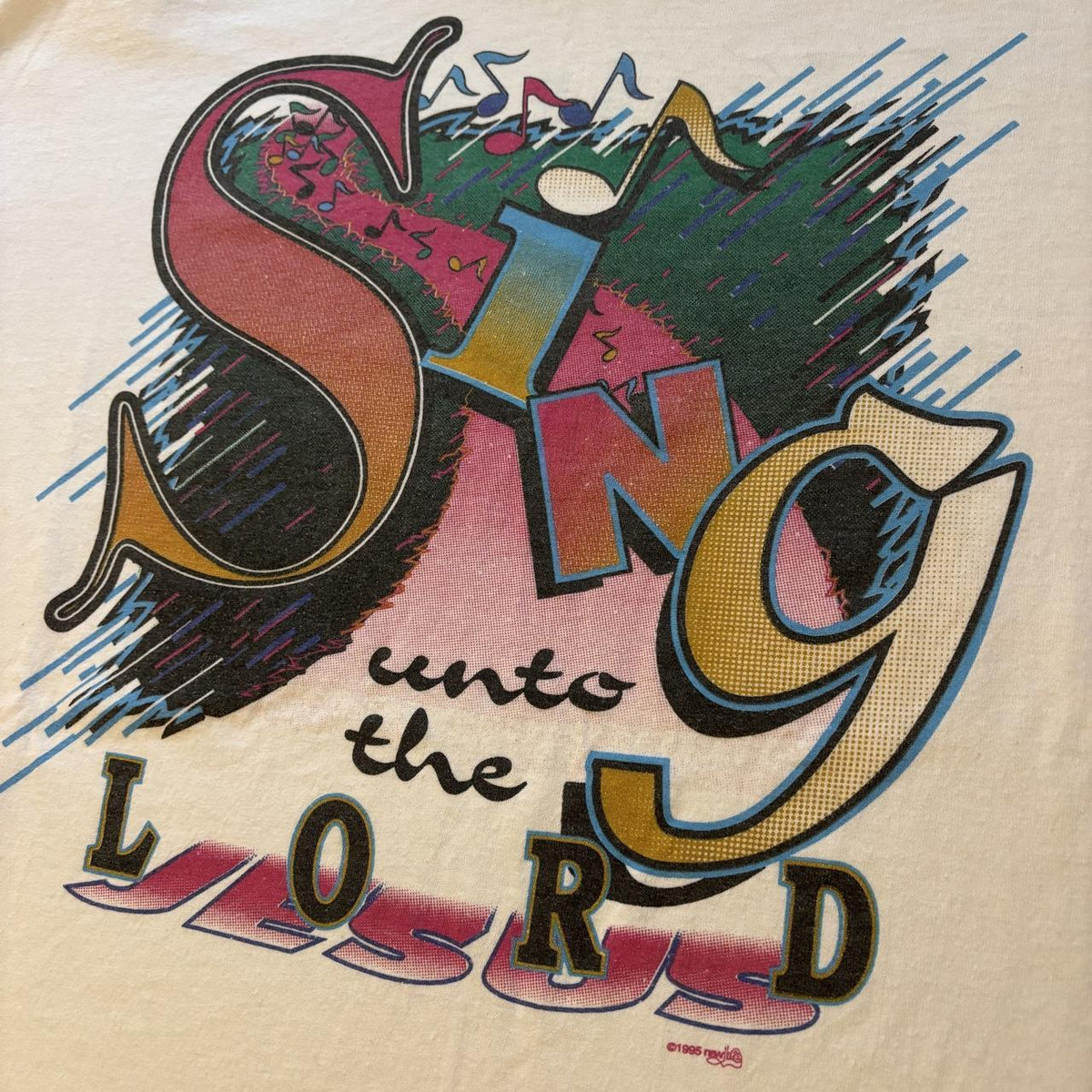 Vintage 90s USA Christian sing unto the lord Jesus Holland Chapel choir t-shirt