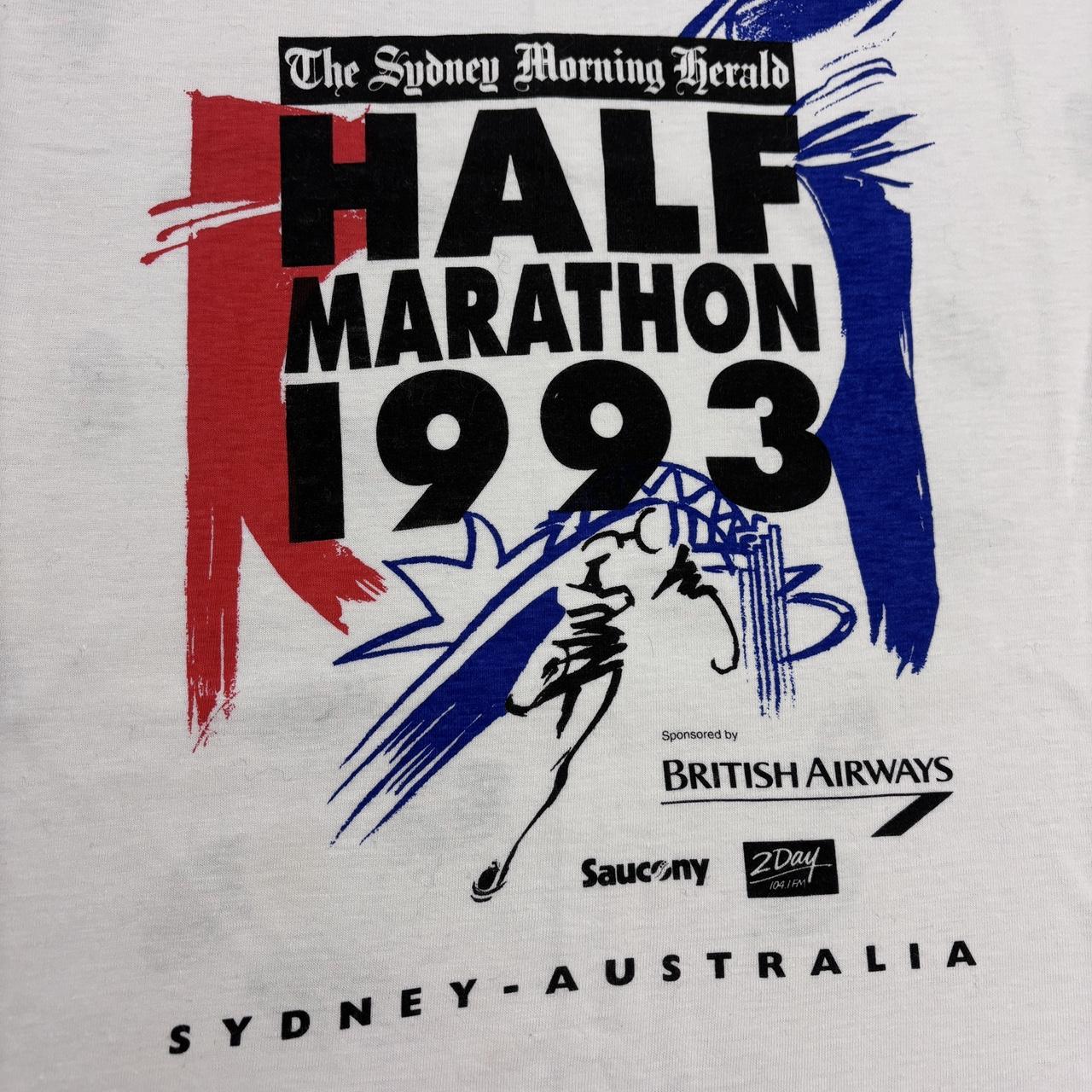 Vintage 90s Sydney Half Marathon 1993 Australia running graphic t-shirt
