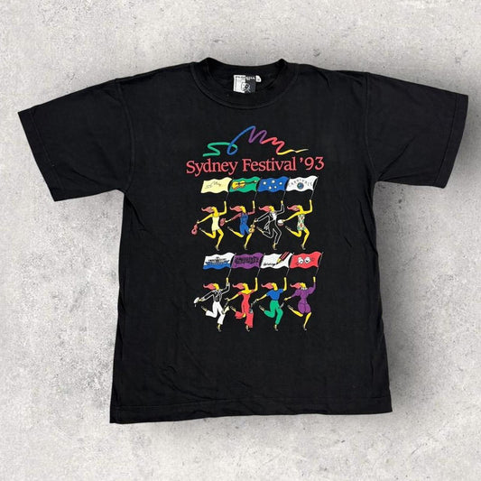 Vintage Sydney Festival 1993 Australia music and arts souvenir t-shirt