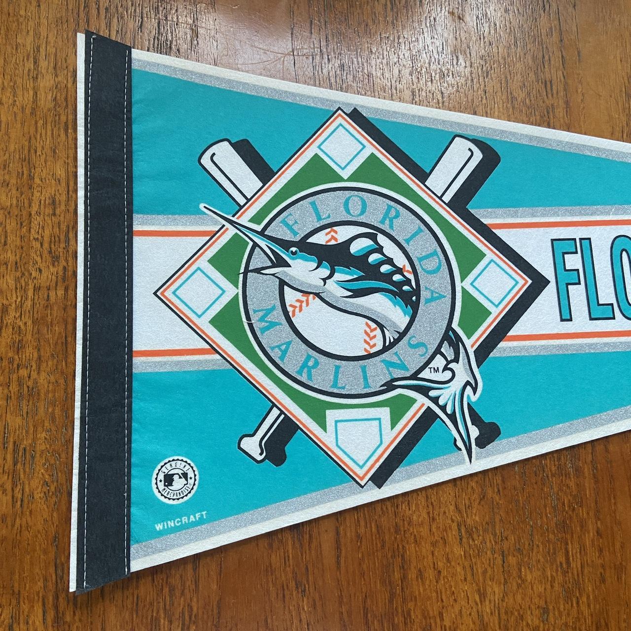 Vintage 90s USA Florida Marlins Major League Baseball MLB felt pennant