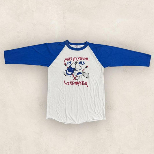 Vintage 80s USA Westminster Arts Festival longsleeve ringer t-shirt