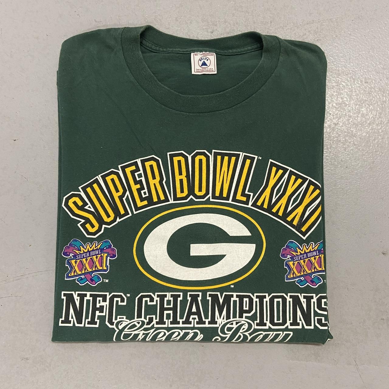 Vintage 90s USA Green Bay Packers Super Bowl 31 New Orleans NFL American Football graphic t-shirt