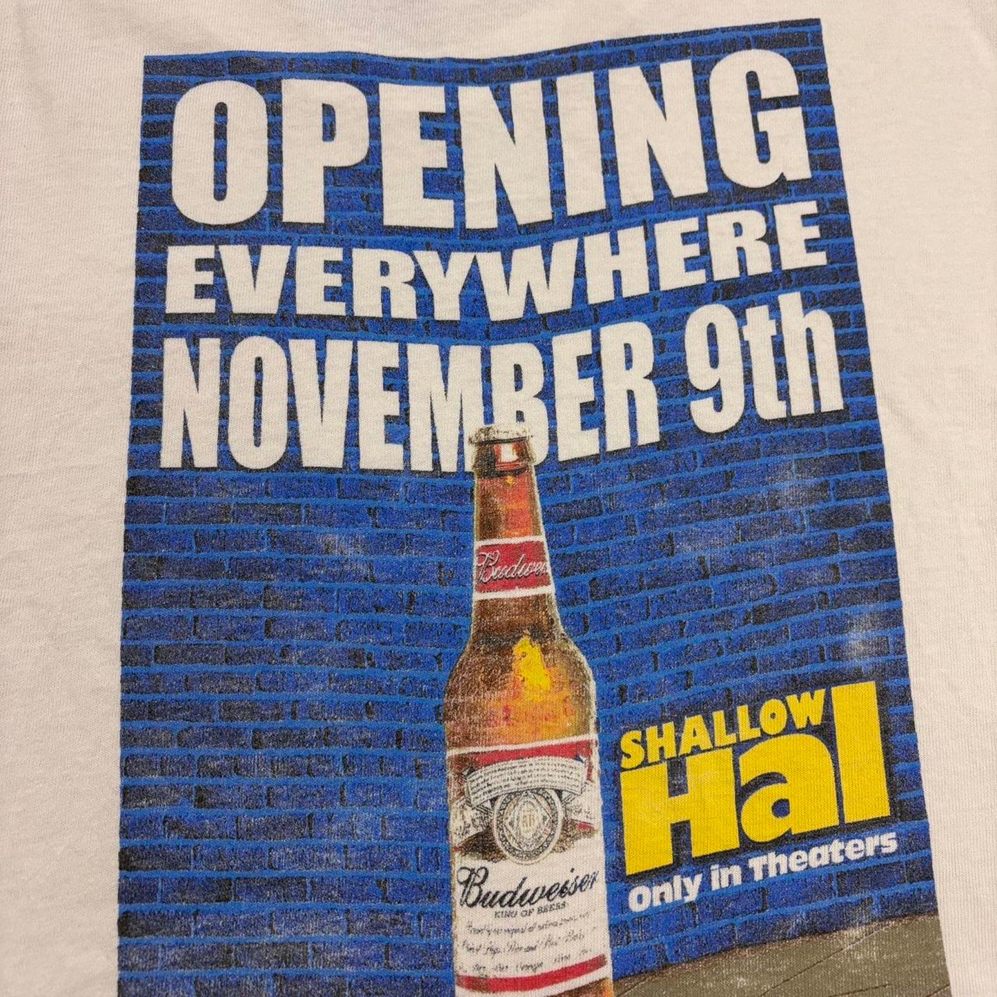 Vintage Y2K Budweiser beer Shallow Hal film movie promotional t-shirt