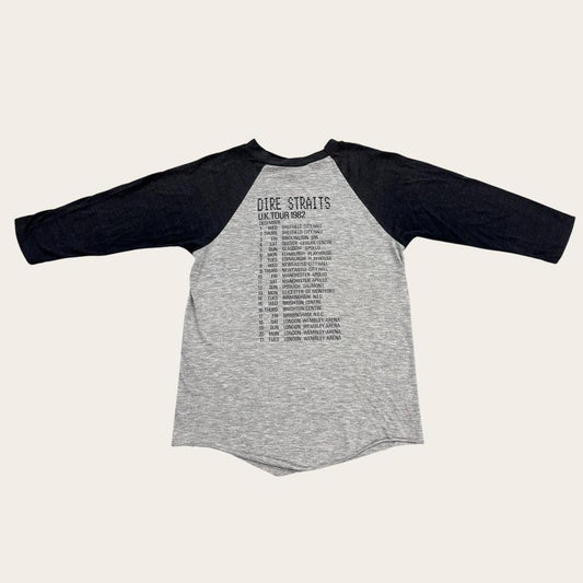 Vintage 80s Dire Straits love over gold UK Tour rock music raglan band t-shirt