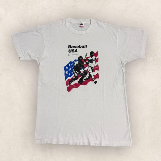 Vintage 90s USA baseball team Barcelona Olympics summer games athletics t-shirt