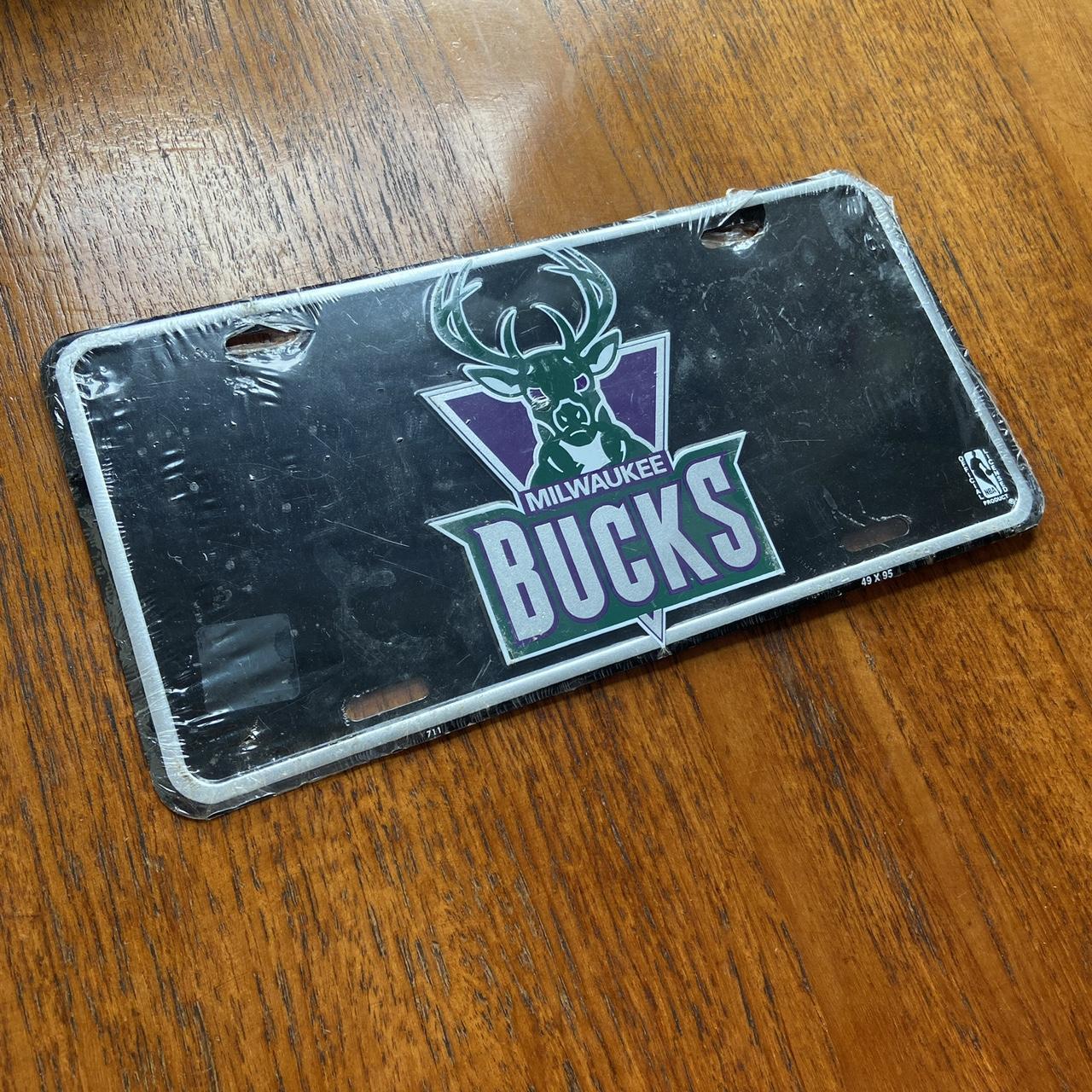 Vintage 90s USA Milwaukee Bucks MBA basketball promotional American license plate