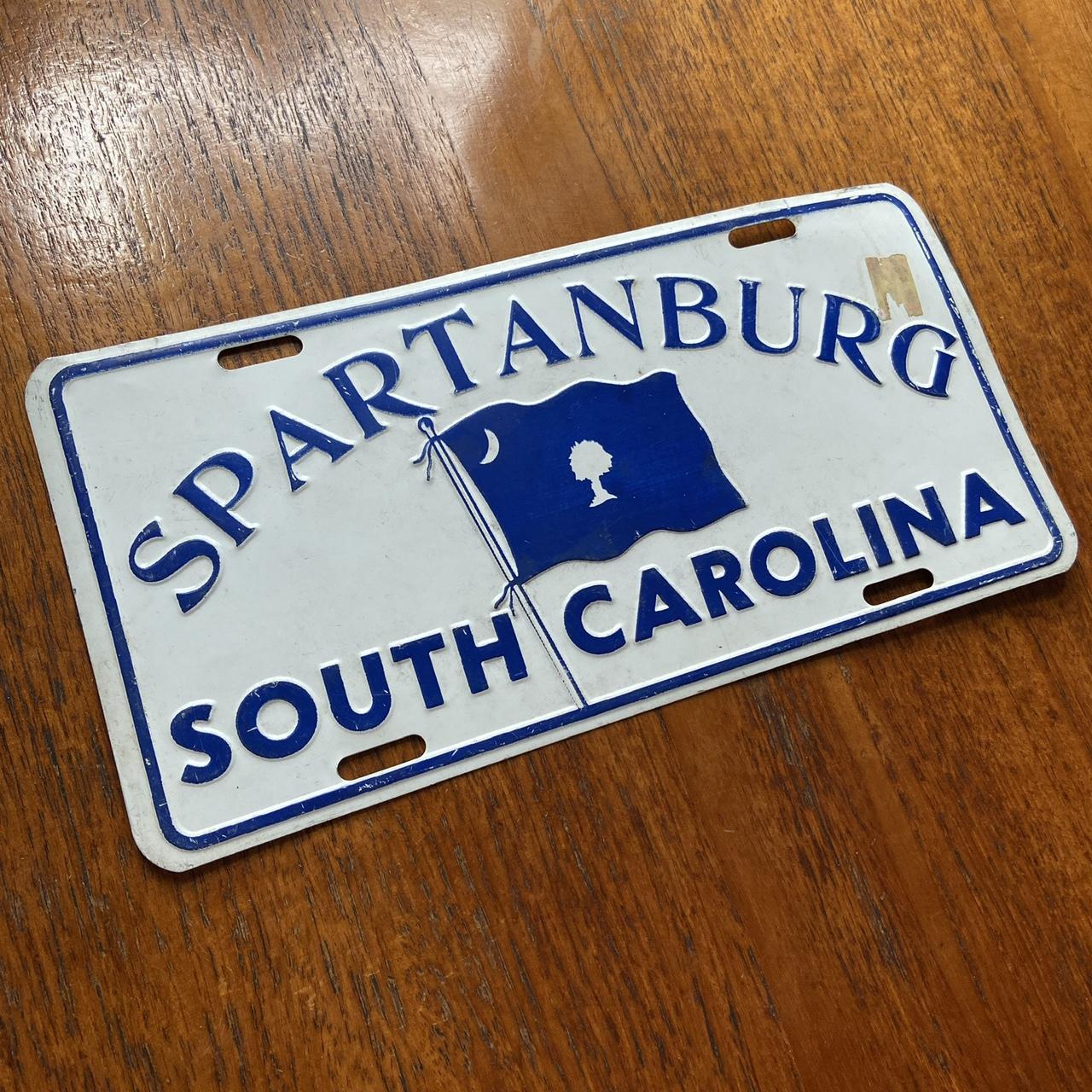 Vintage 90s USA Spartanburg South Carolina promotional American license plate