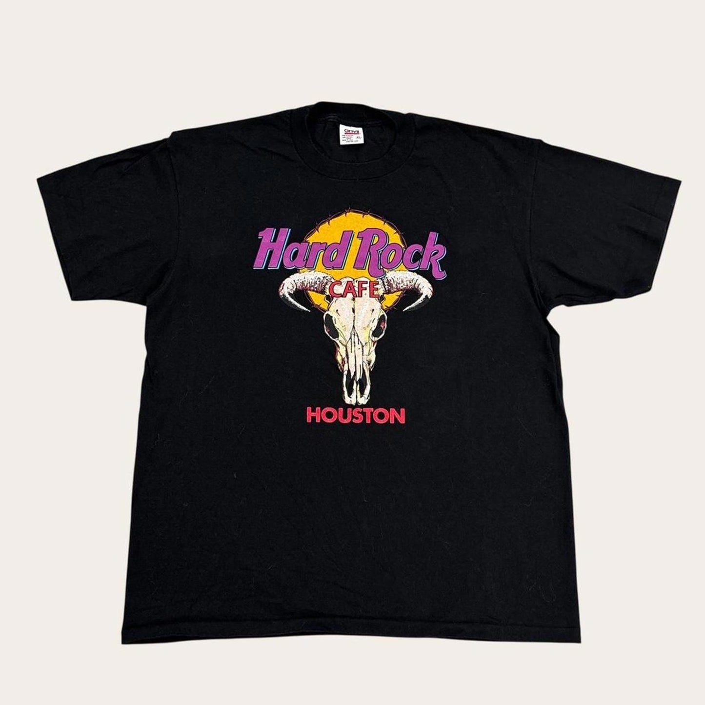 Vintage 90s USA Hard Rock Cafe Houston bar restaurant souvenir t-shirt