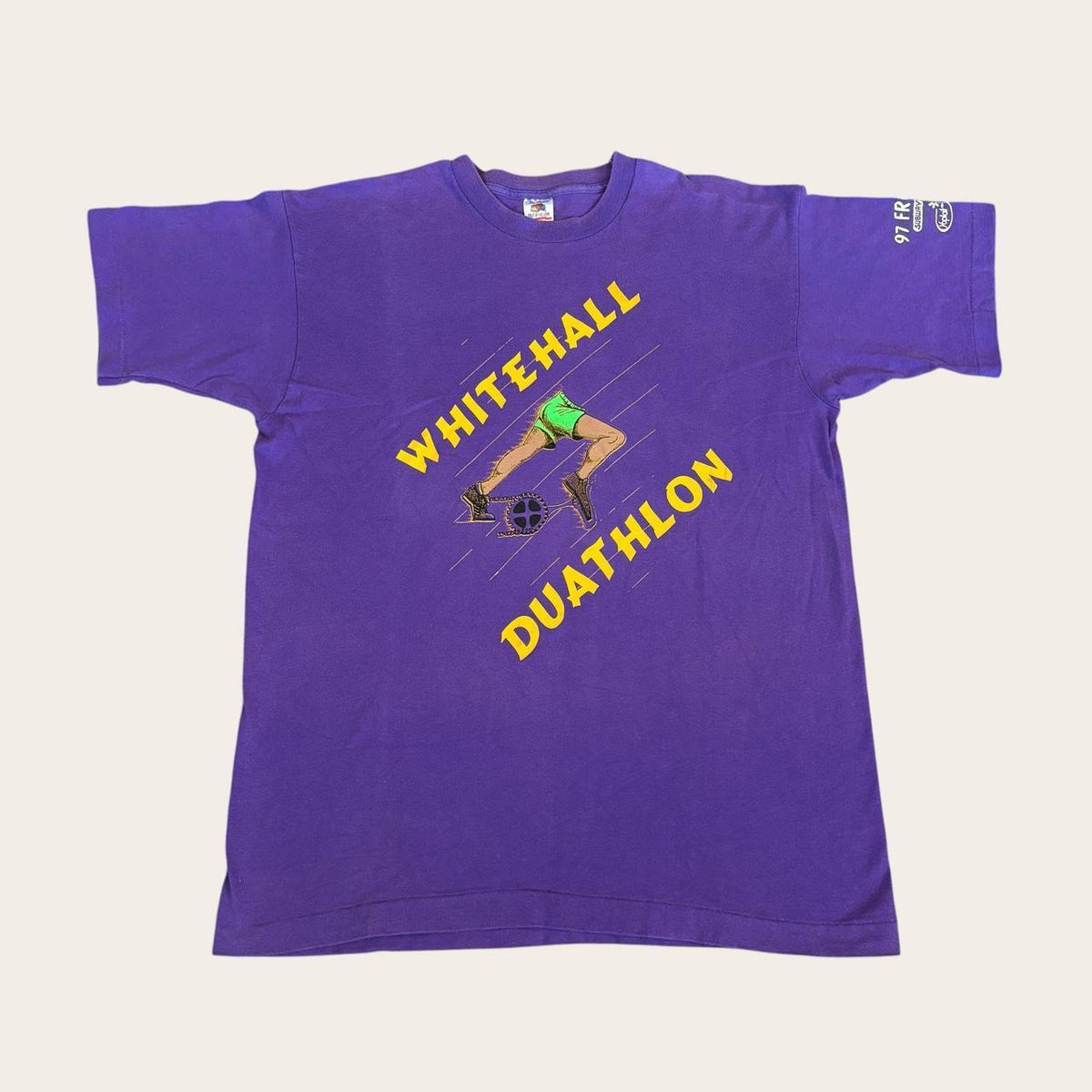 Vintage 90s USA Whitehall duathlon Michigan cycling running t-shirt