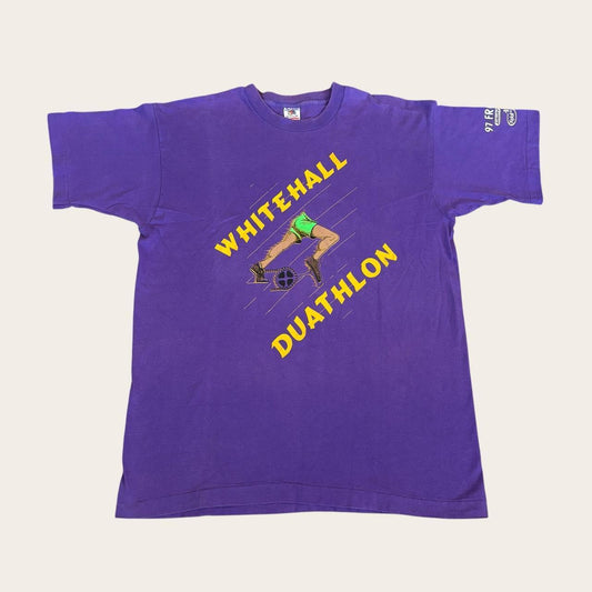 Vintage 90s USA Whitehall duathlon Michigan cycling running t-shirt