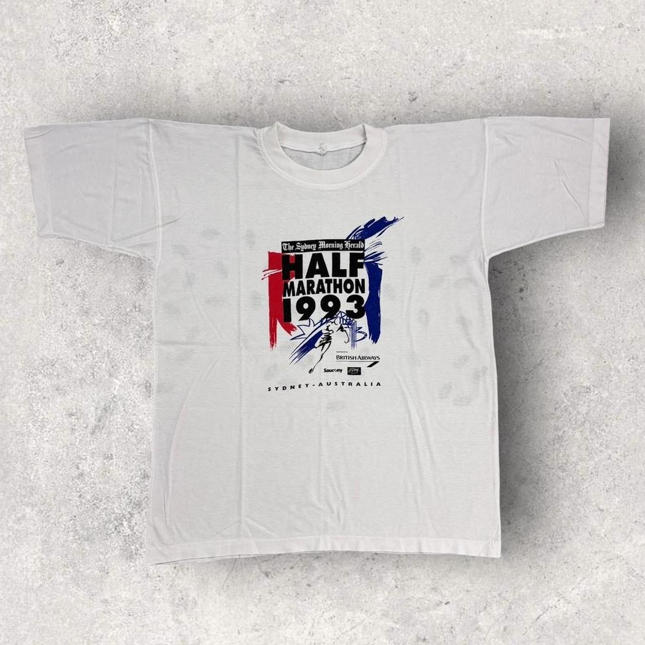 Vintage 90s Sydney Half Marathon 1993 Australia running graphic t-shirt
