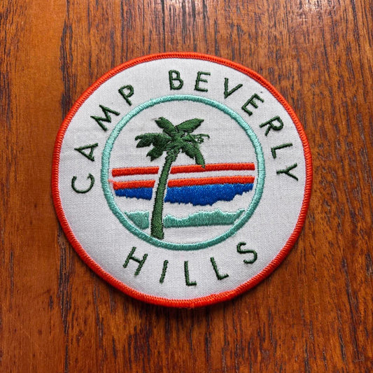 Vintage 90s USA camp Beverly Hills Los Angeles California embroidered patch