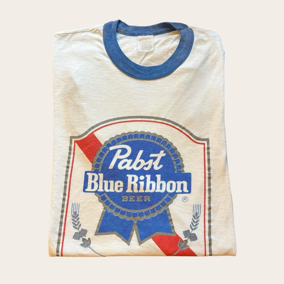 Vintage 90s USA Pabst blue ribbon beer ringer t-shirt