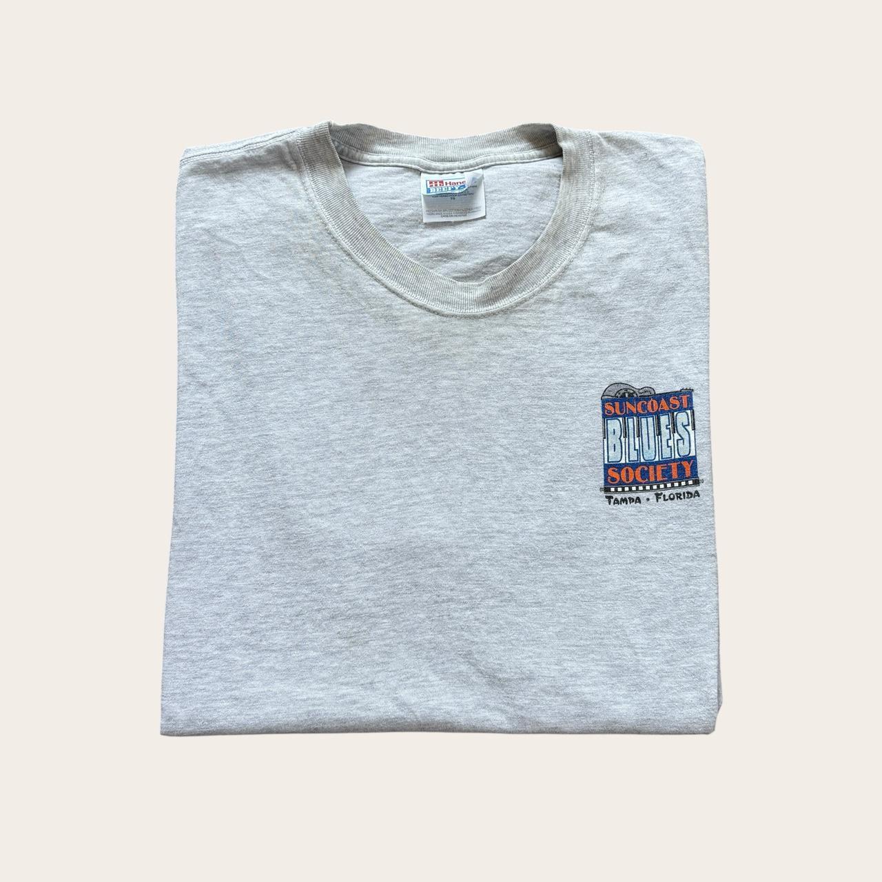 Vintage 90s USA Sun Coast Blues society Tampa Florida music t-shirt