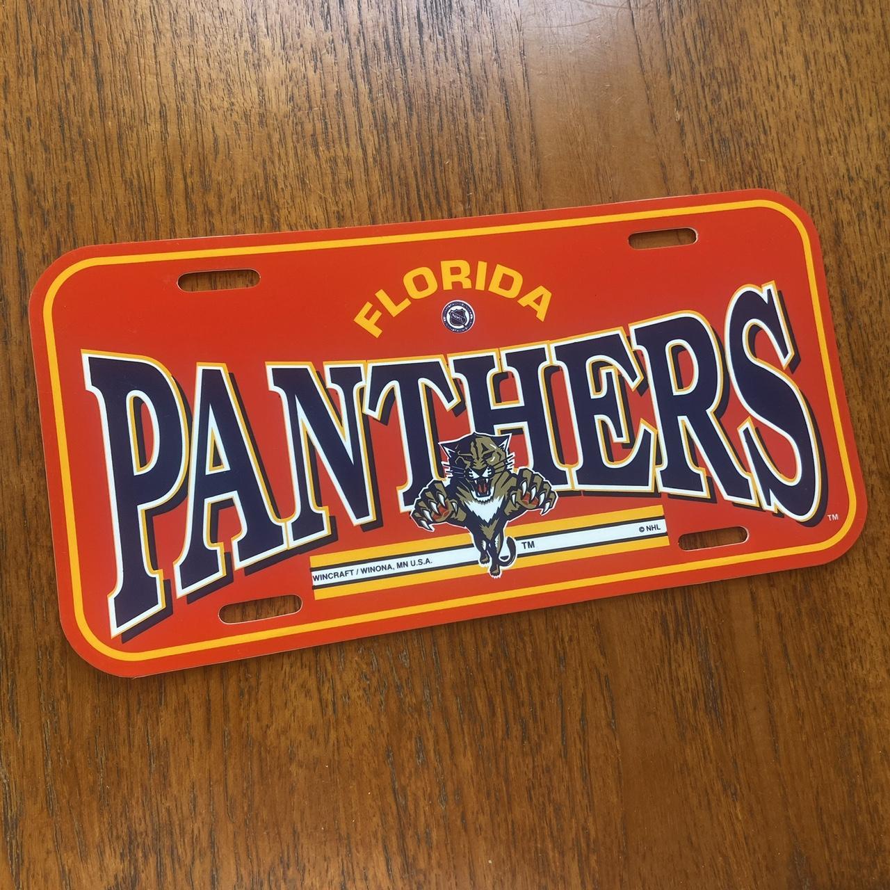 Vintage 90s USA Florida Panthers NHL ice hockey promotional American license plate