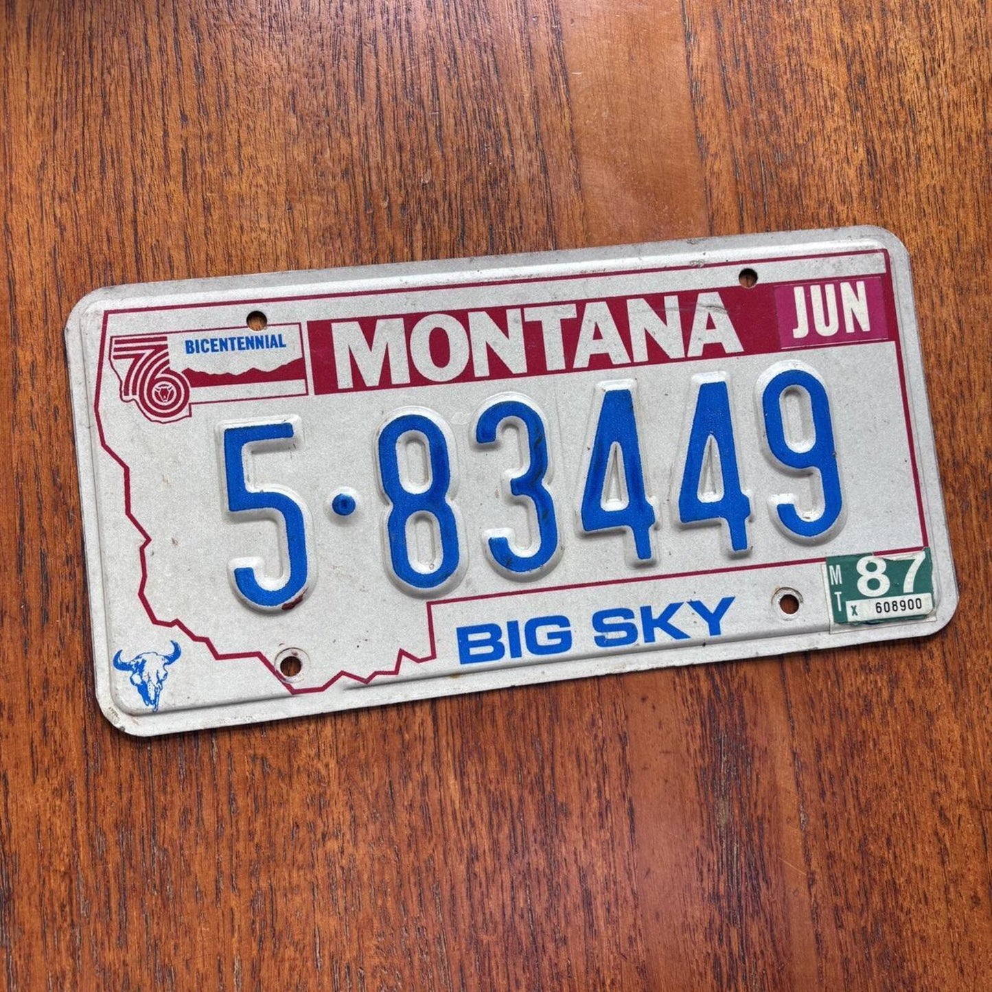Vintage 80s USA Montana big sky state American license plate