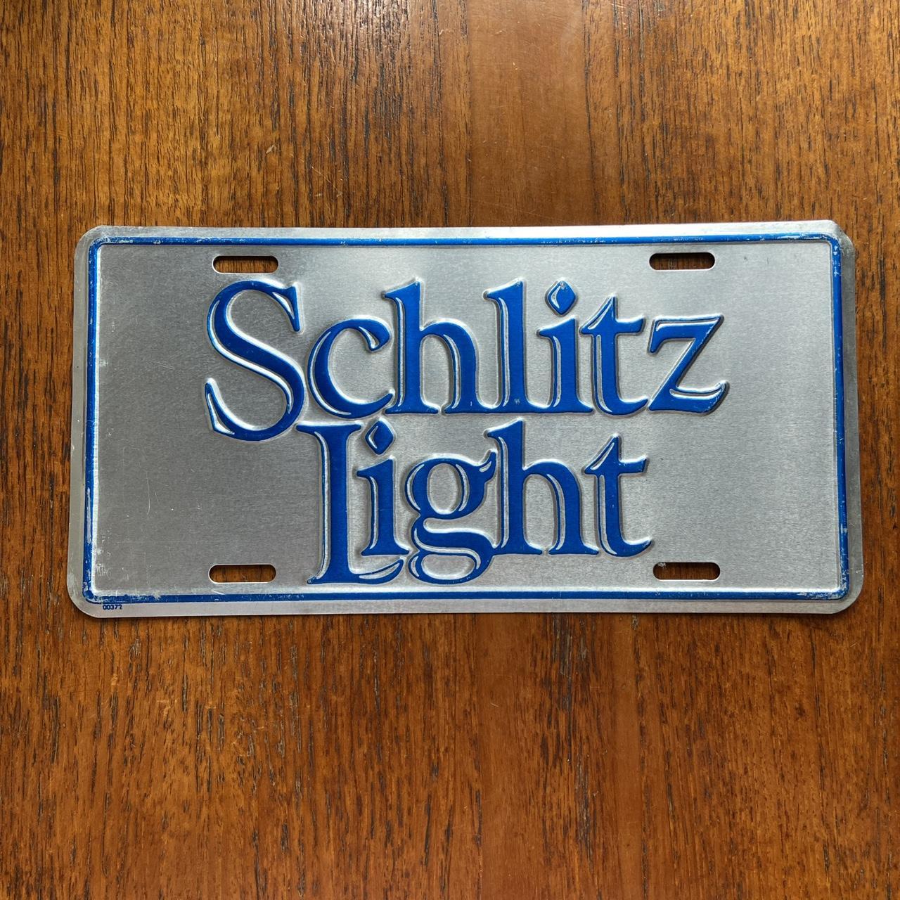 Vintage 80s USA Schlitz light beer brewery Milwaukee Wisconsin American license plate