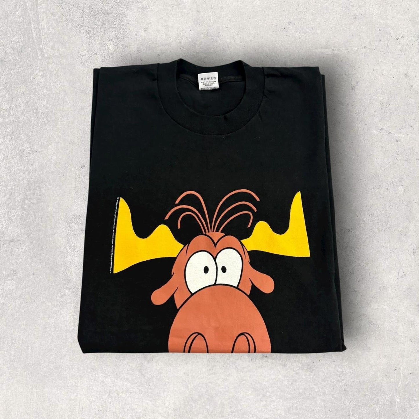 Vintage 90s USA Taco Bell Rocky & Bullwinkle comic promotional t-shirt