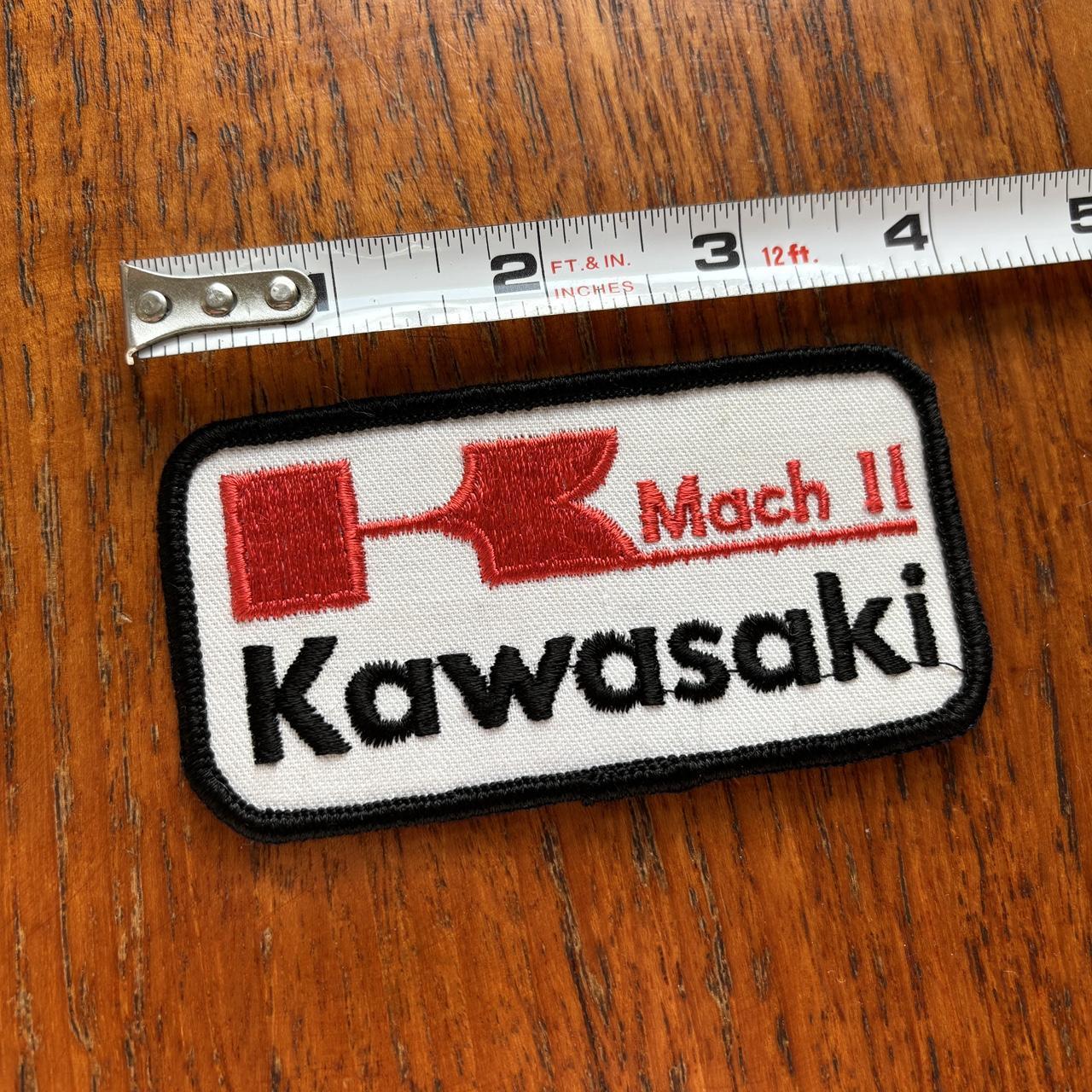 Vintage 80s USA Kawasaki Mach 2 motorbike motorcycle embroidered patch