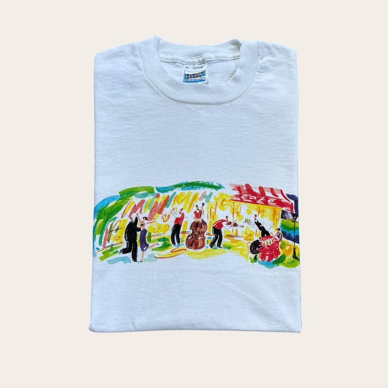 Vintage 90 Stella Artois lager beer cafe illustration t-shirt