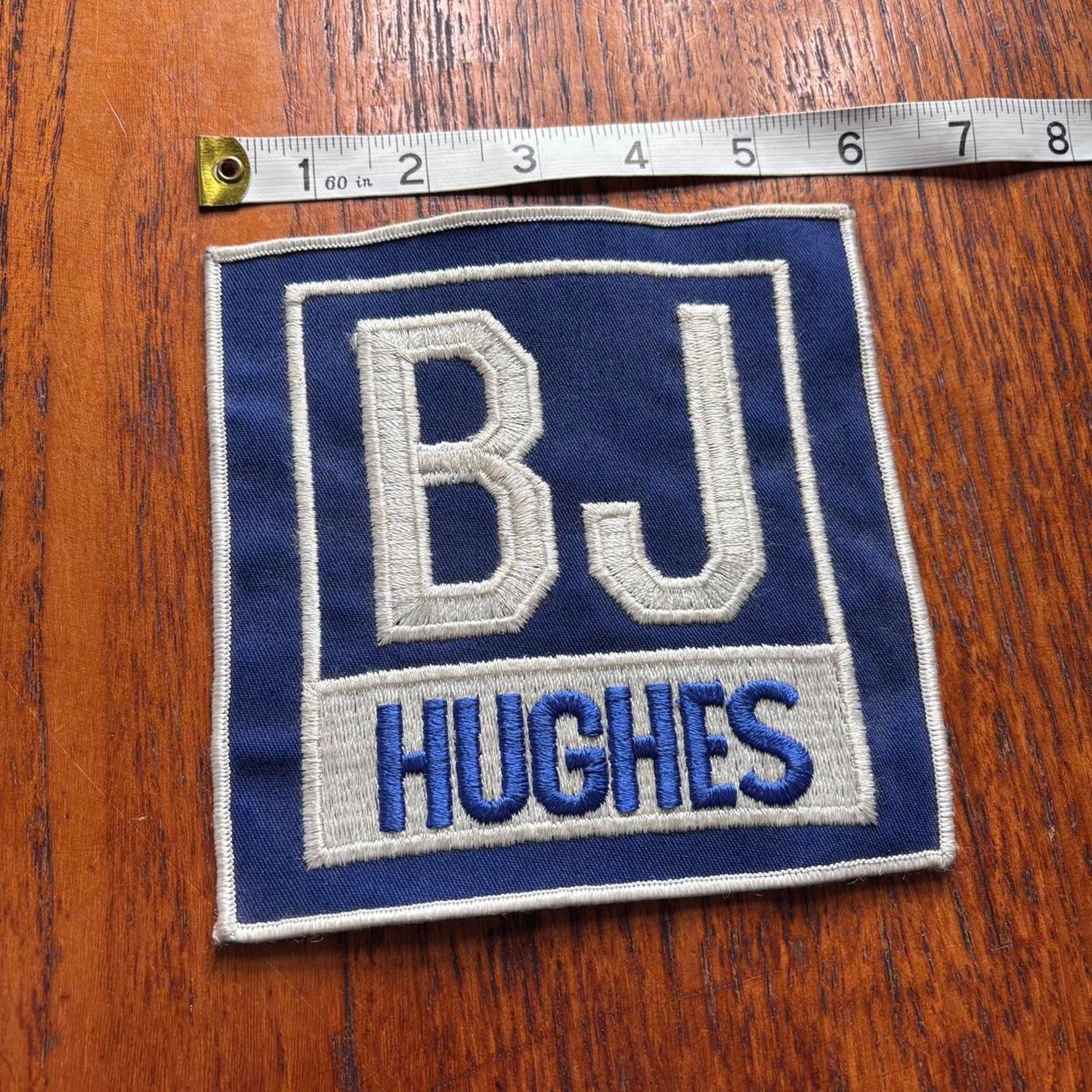 Vintage 90s USA BJ Hughes oil and gas large embroidered patch