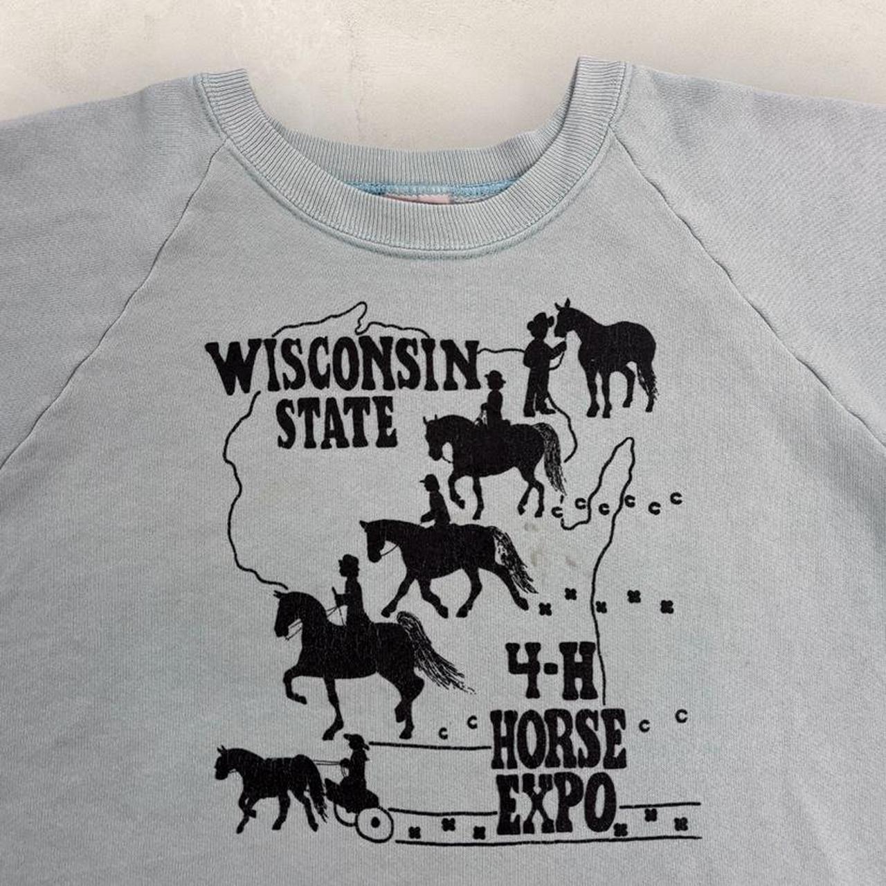 Vintage 90s USA Wisconsin state horse expo graphic sweatshirt
