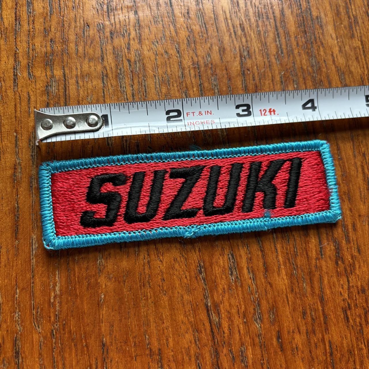 Vintage 80s USA Suzuki automobile motorsport embroidered patch