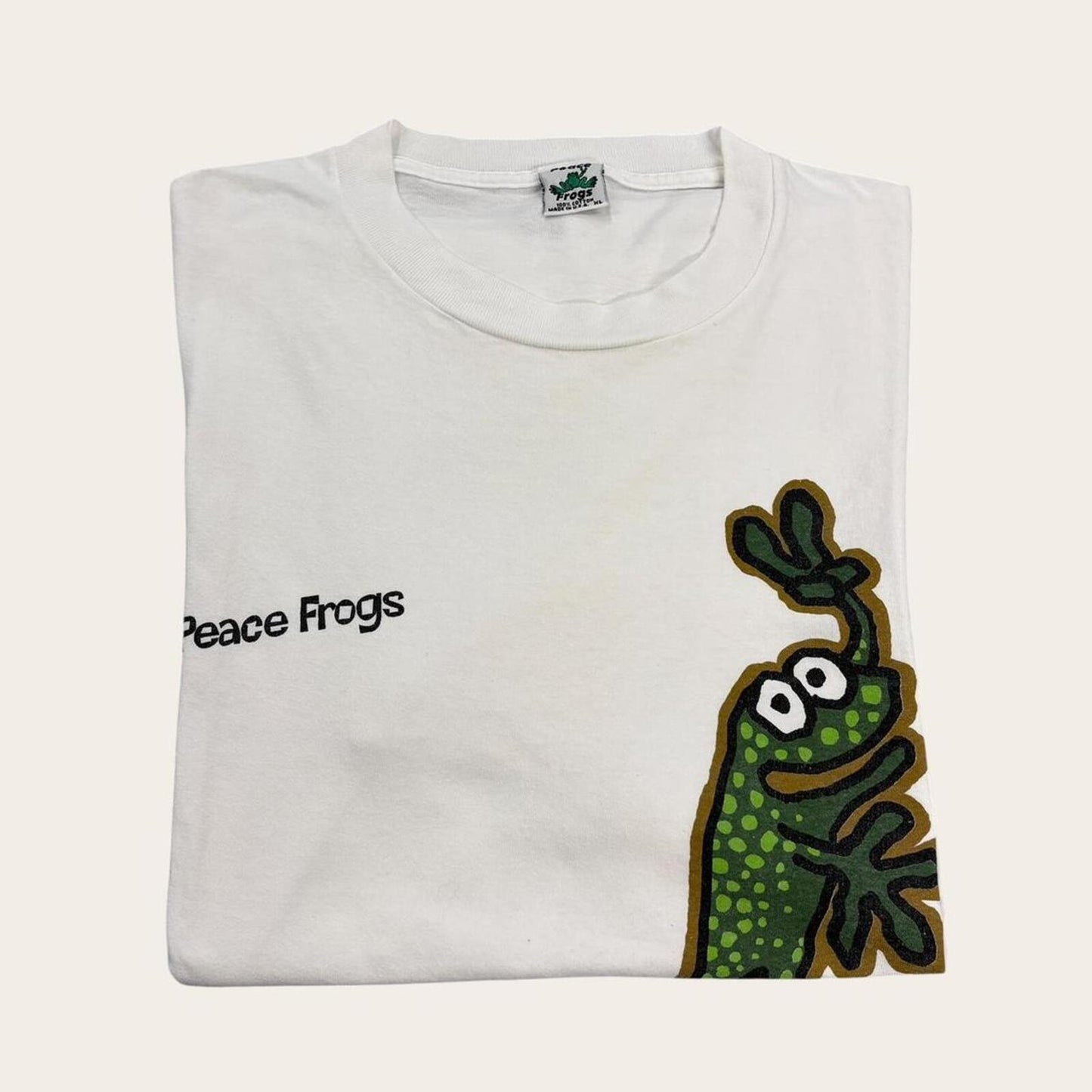 Vintage 90s USA peace frogs nature wildlife environmental t-shirt