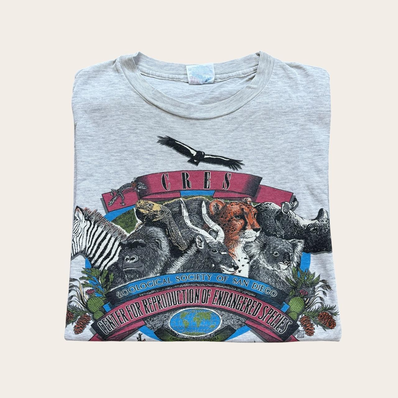 Vintage 90s USA Zoo of San Diego endangered species nature wildlife t-shirt