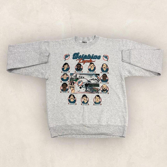 Vintage 90s USA Miami Dolphins legends NFL American Football graphic sweatshirt
