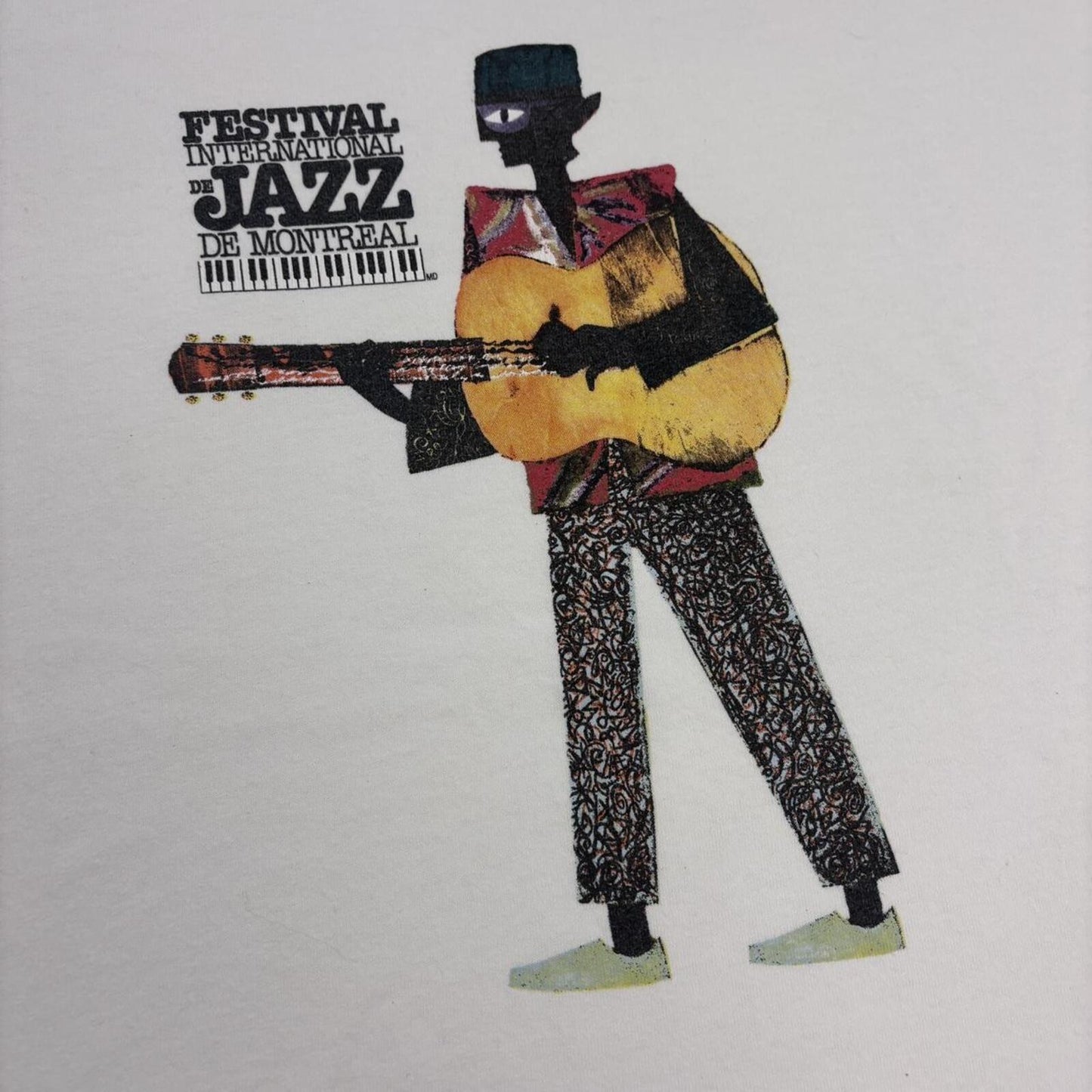 Vintage Y2K Montreal jazz festival music blues guitar t-shirt