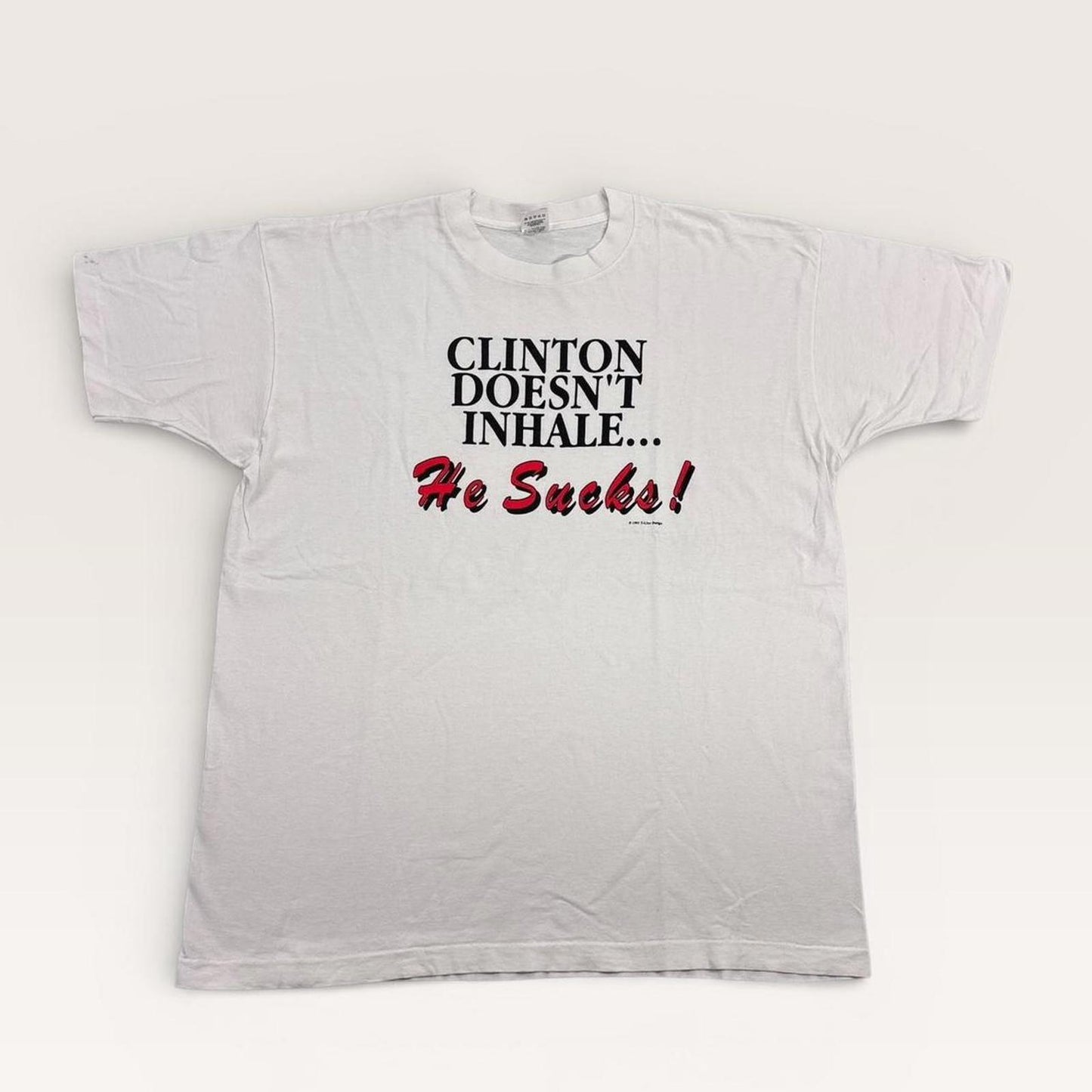 Vintage 90s USA Bill Clinton President novelty humour slogan t-shirt