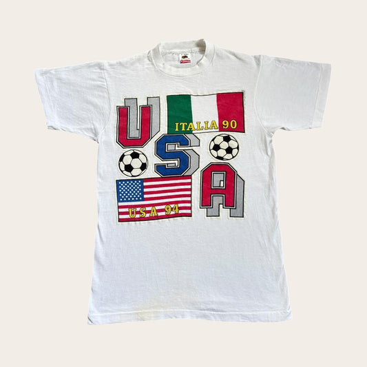 Vintage World Cup football tournament Italia ‘90 USA ‘94 t-shirt