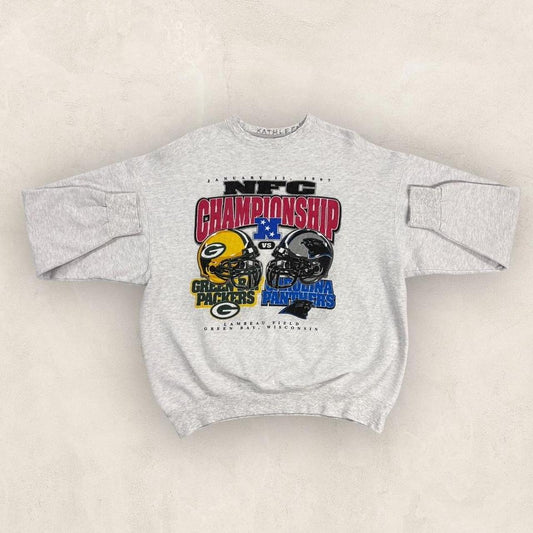 Vintage 90s USA NFC Championship NFL American Football Packers Panthers graphic sweatshirt