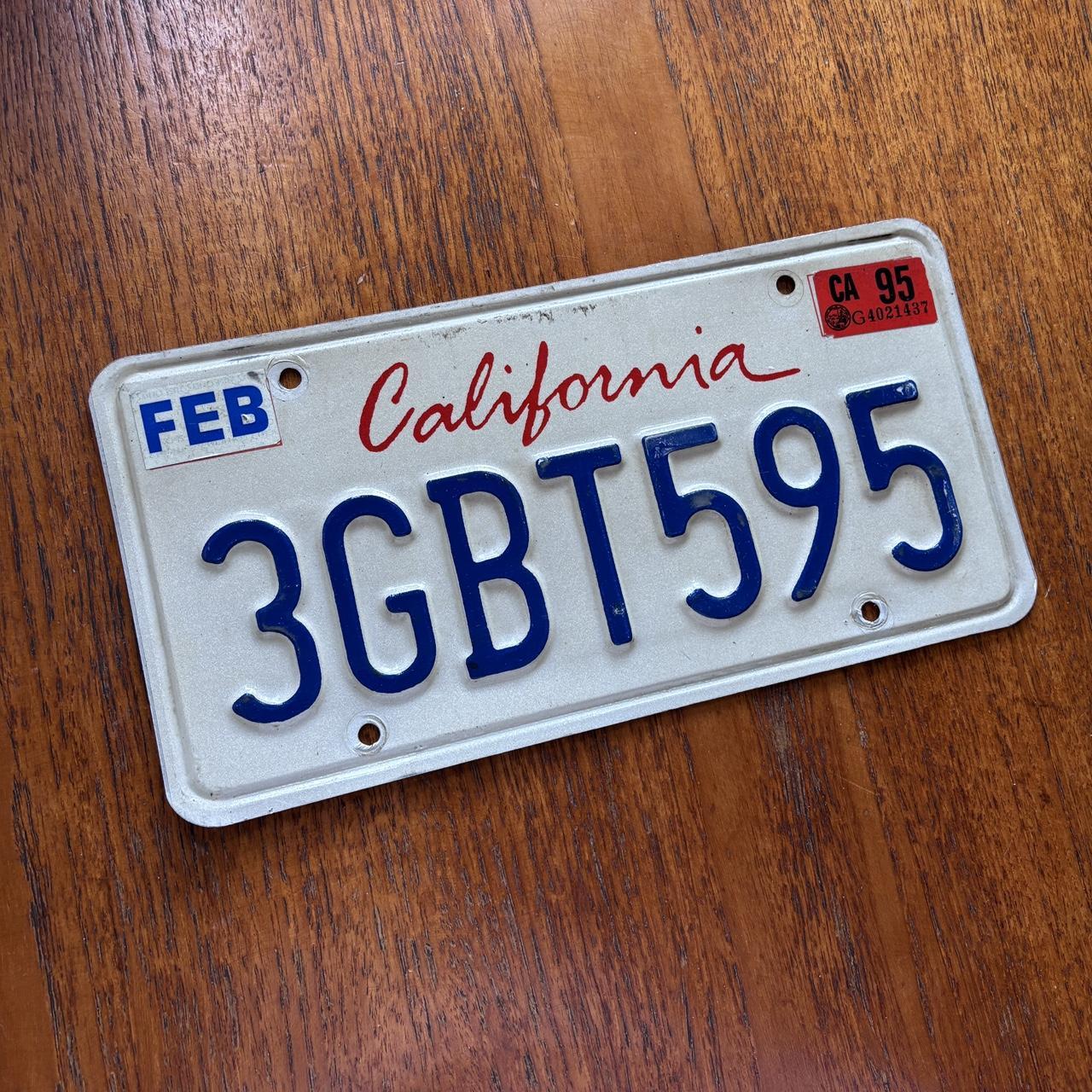 Vintage 90s USA California state American license plate