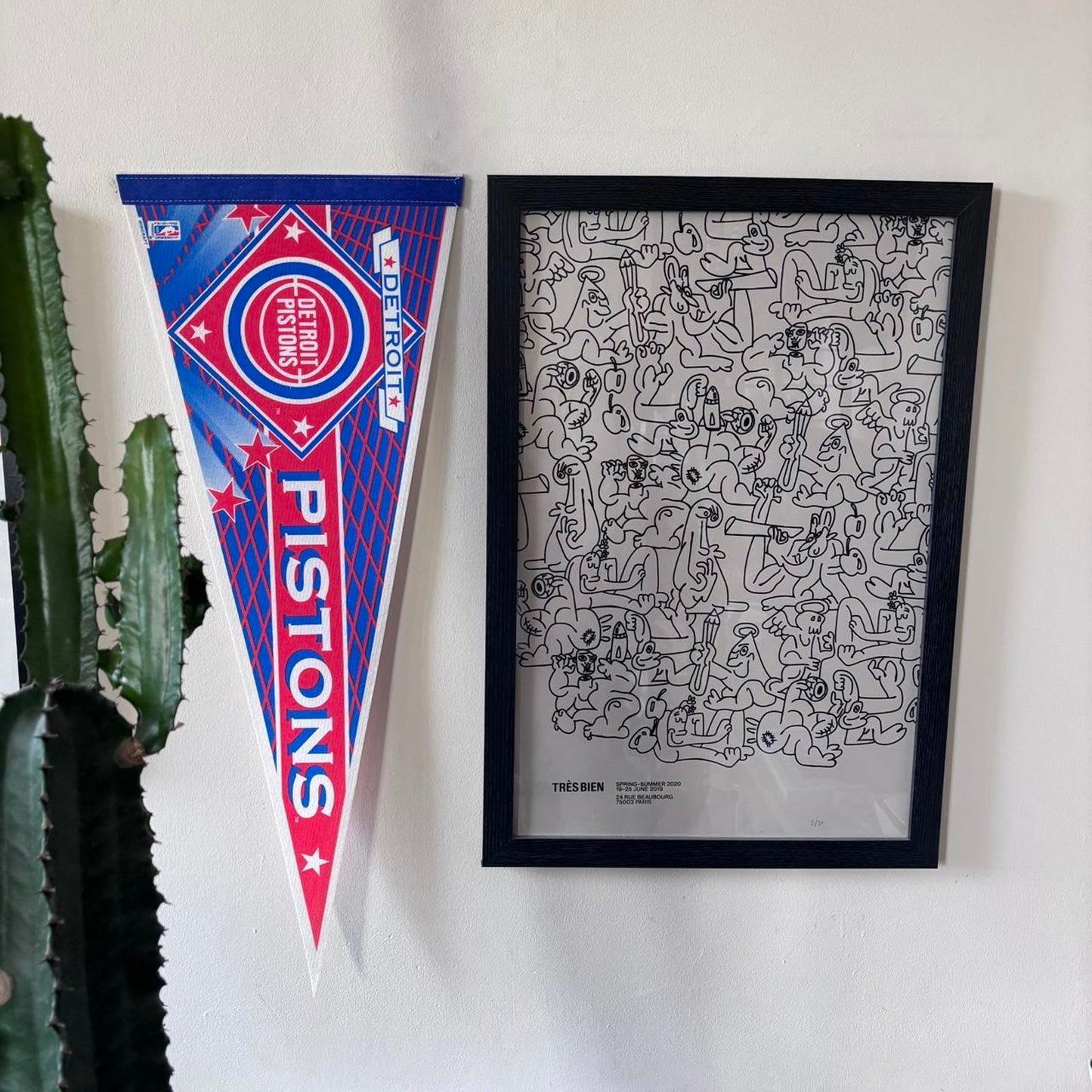 Vintage 90s USA Detroit Pistons basketball NBA pennant