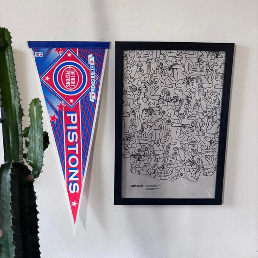 Vintage 90s USA Detroit Pistons basketball NBA pennant