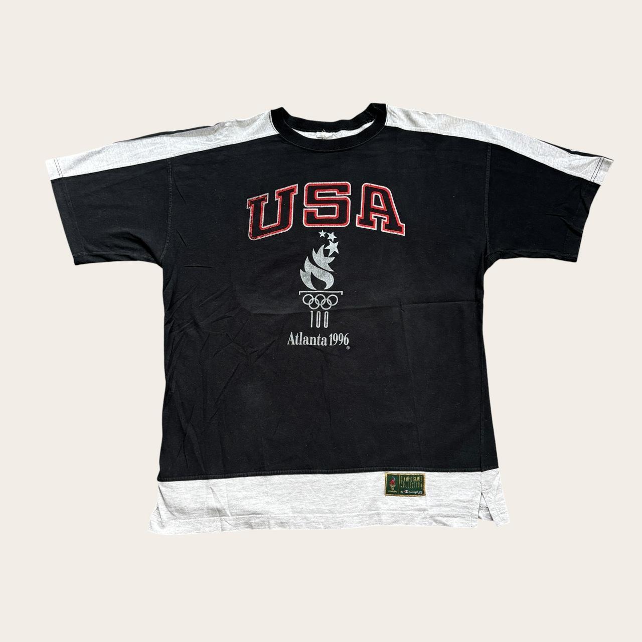 Vintage 90s USA Atlanta Olympics summer games athletics two tone t-shirt