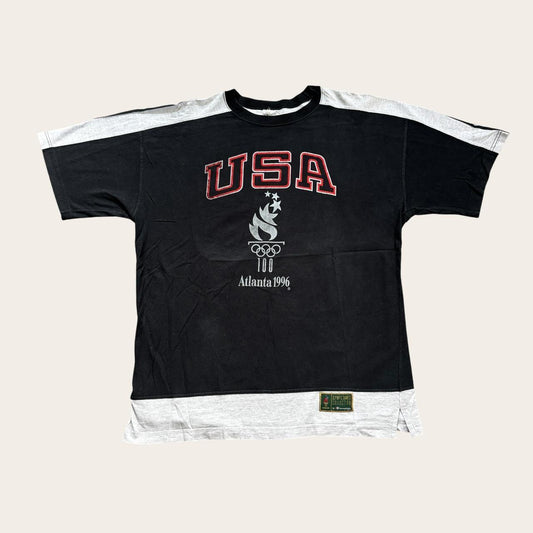 Vintage 90s USA Atlanta Olympics summer games athletics two tone t-shirt