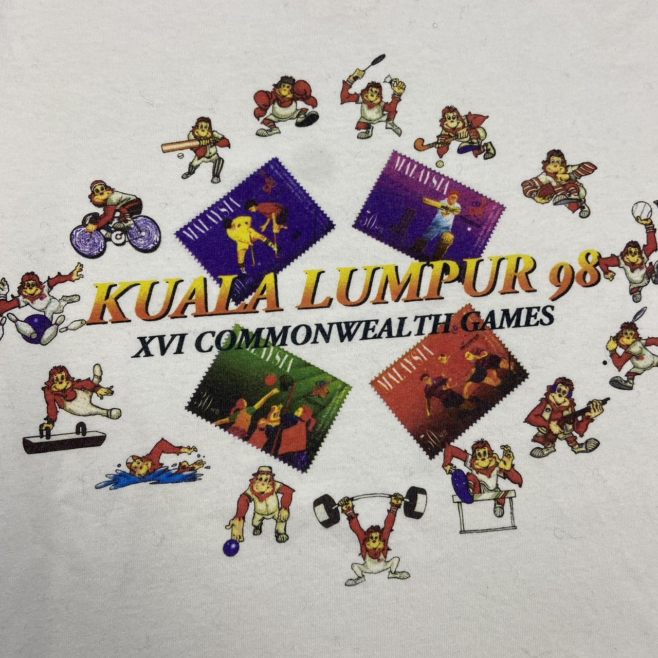 Vintage 90s Commonwealth Games Kuala Lumpur Malaysia athletics promotional graphic t-shirt