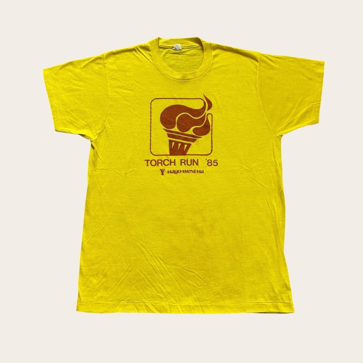 Vintage 80s USA Torch Run Michigan Road race running t-shirt